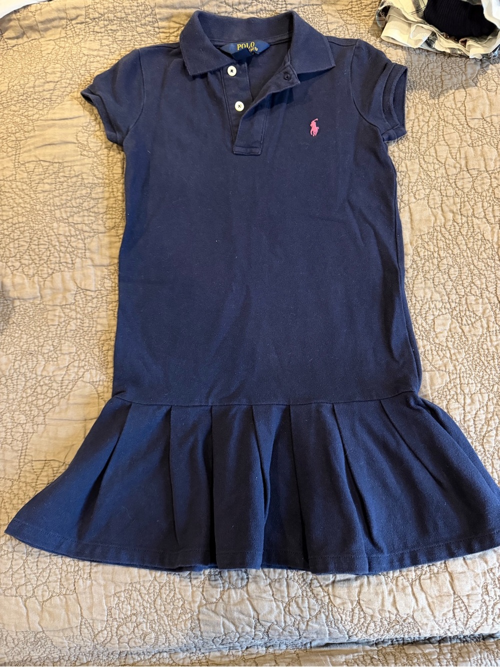Polo by Ralph Lauren Navy Polo Dress with Pink Pony Logo